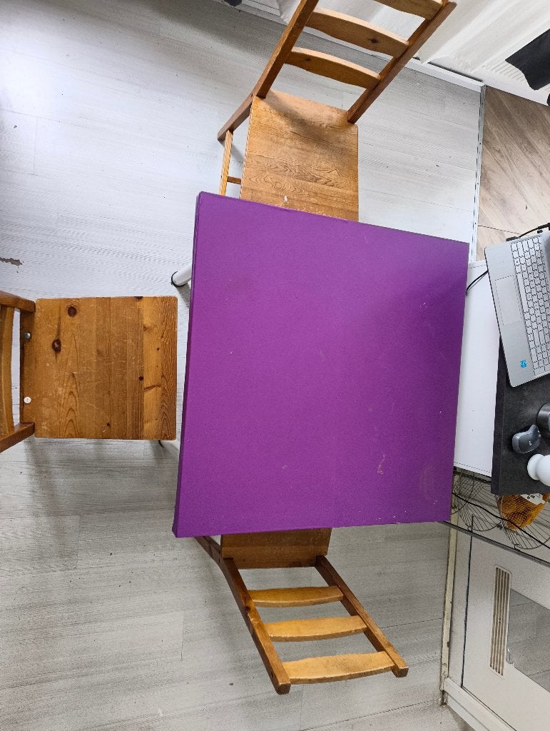 Tafel+ 3 stoelen, Ophalen, Gebruikt, 50 tot 100 cm, Overige materialen