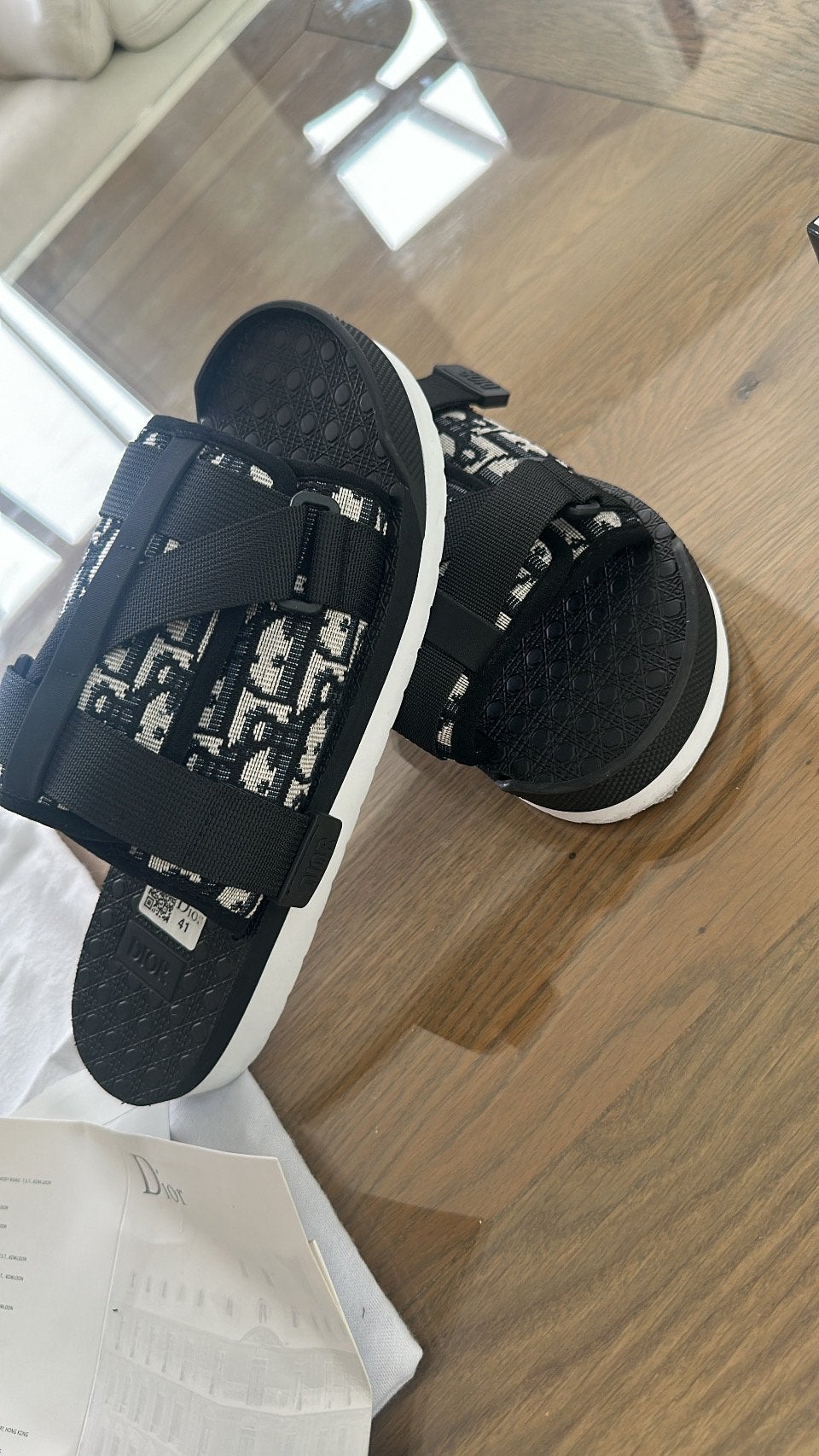 Dior Alpha Slides, Kleding | Heren, Schoenen, Ophalen of Verzenden, Zo goed als nieuw, Zwart