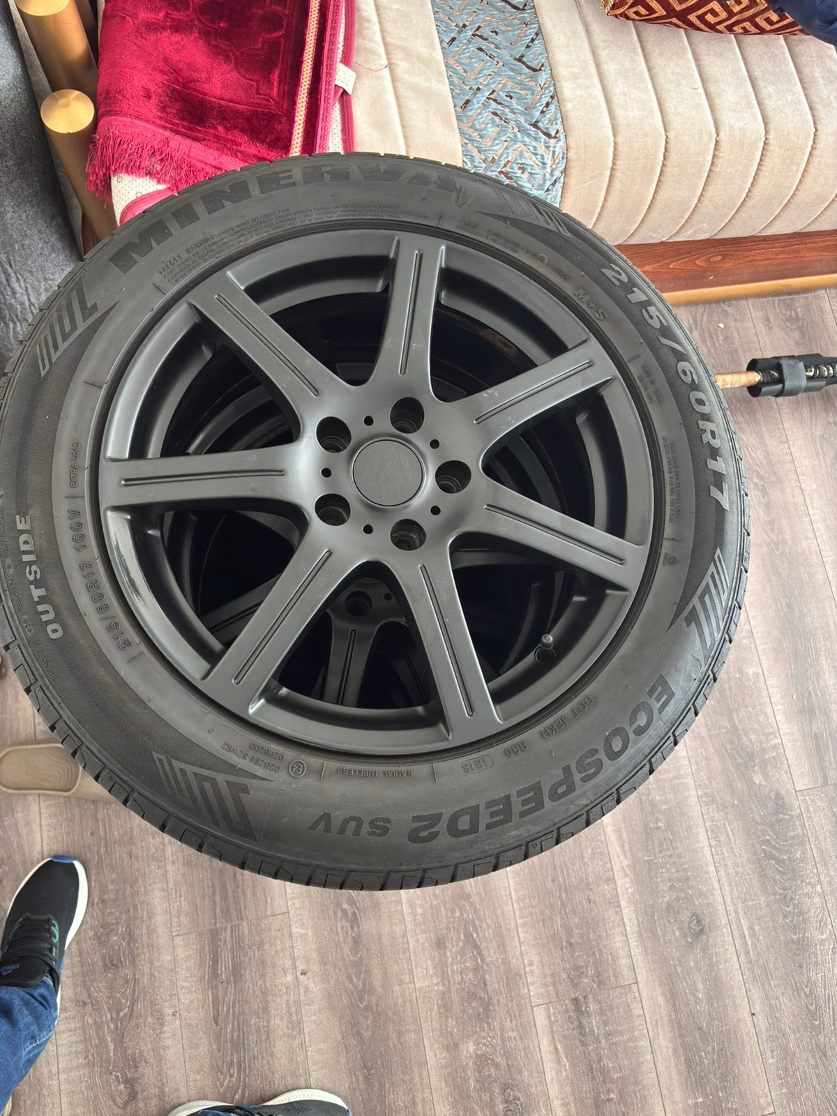Zwart velgen met banden  17 inch 5x114, Ophalen, 17 inch, Zomerbanden, Band(en)