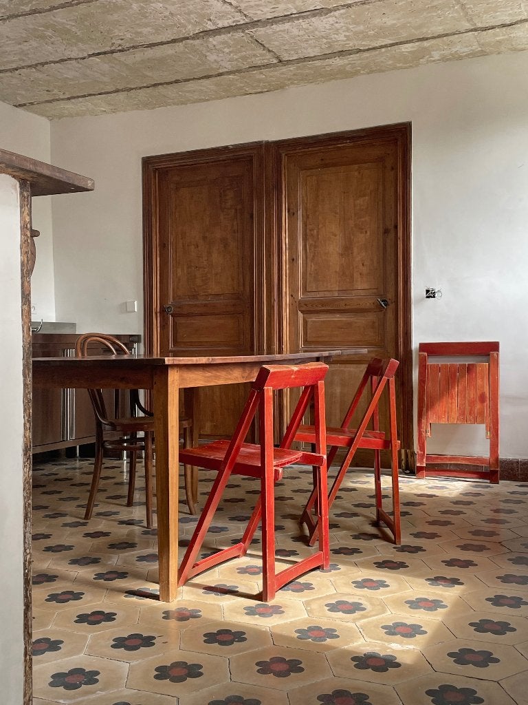ancienne table à manger en bois avec plateau, 150 à 200 cm, Cinq personnes ou plus, Enlèvement, Utilisé