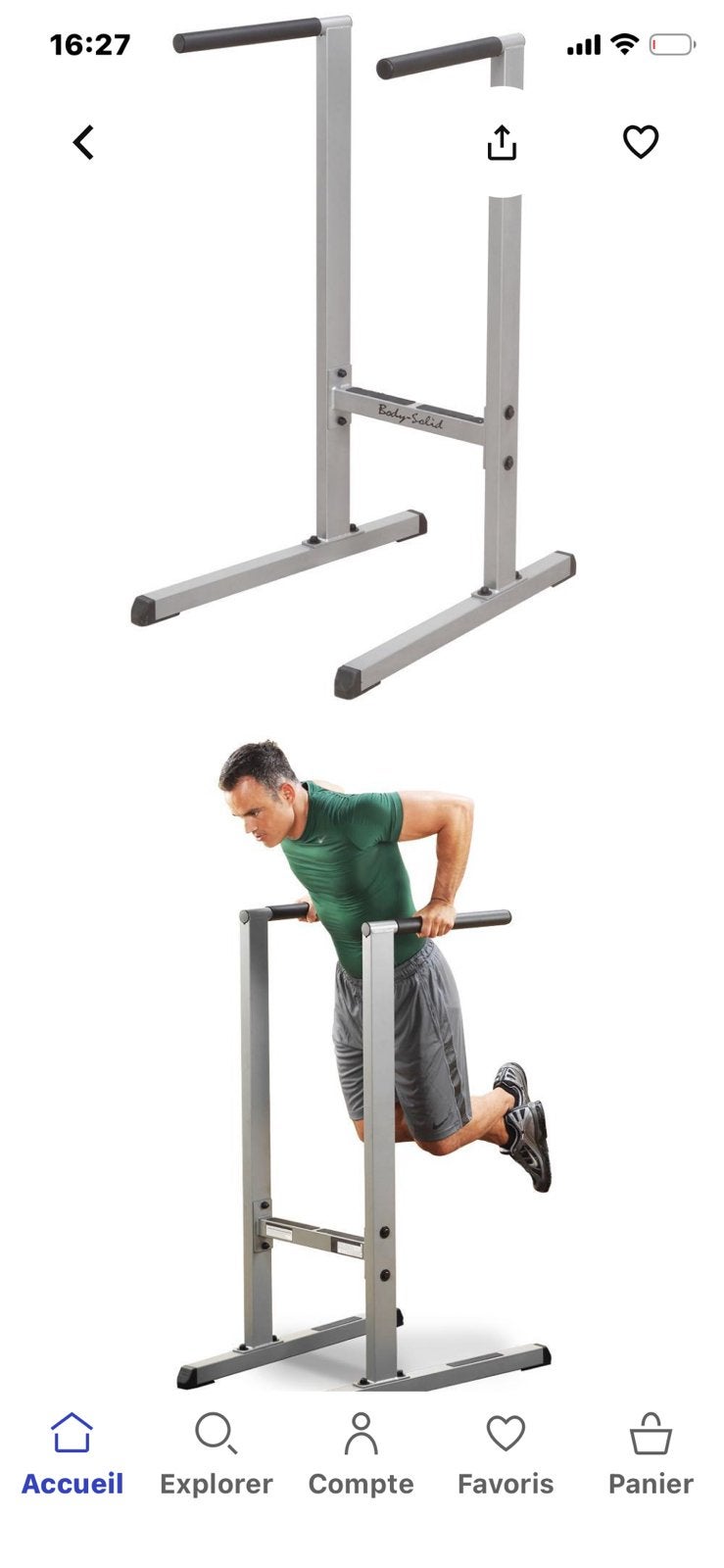 Appareil a dips body solid, Sports & Fitness, Enlèvement, Comme neuf