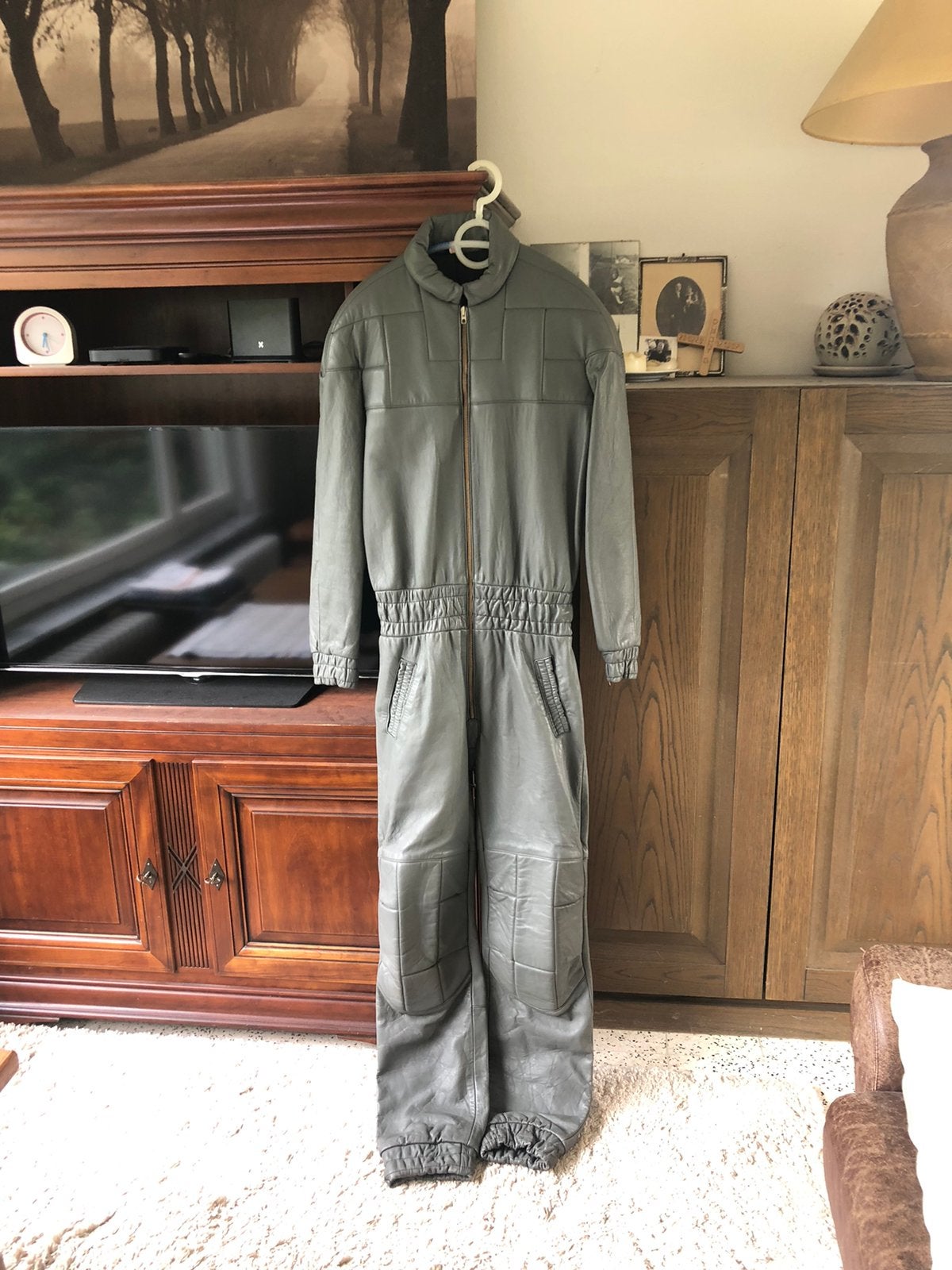 Oldtimeroverall hand made, grijze kleur, large., Motoren, Heren, Ophalen of Verzenden, Overall, Overige