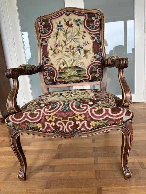 zetel, hand gemaakte tapisserie, Gebruikt, Eenpersoons, Minder dan 75 cm, Rechte bank