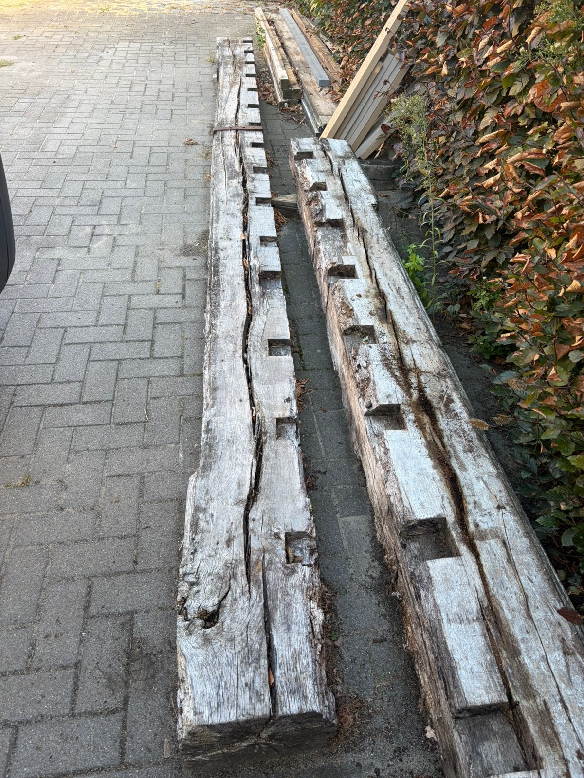 Eiken balken, Doe-het-zelf en Bouw, Ophalen, Gebruikt, Eiken, Balk