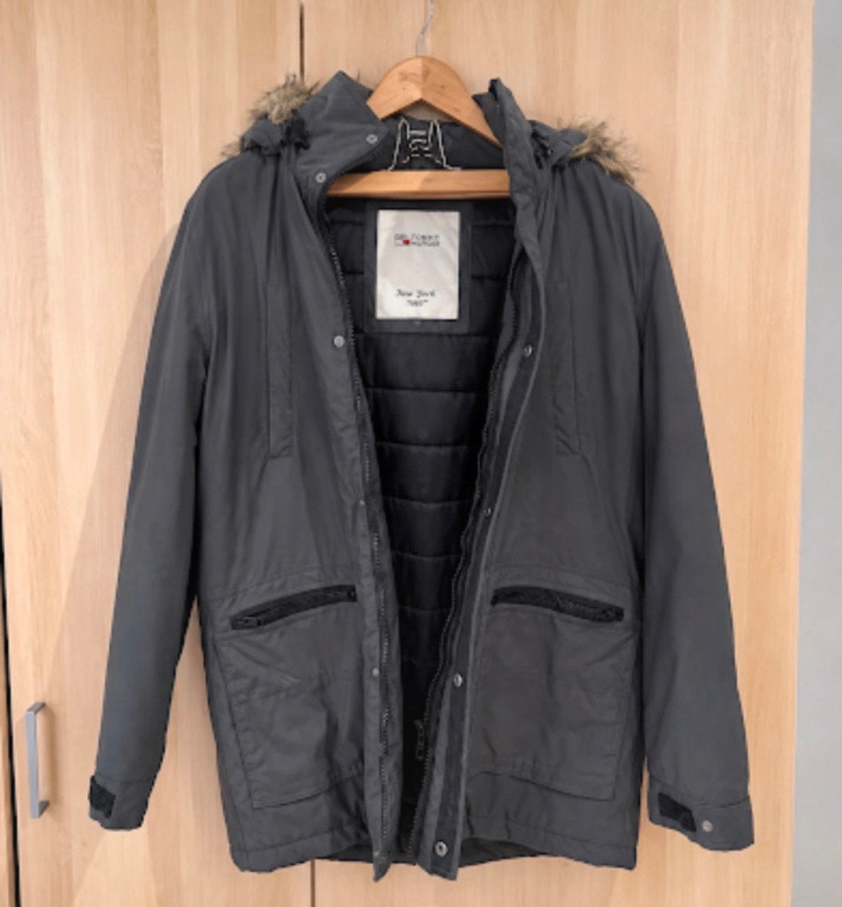 Parka homme Tommy Hilfiger Denim noire/gris foncé, Enlèvement, Comme neuf, Gris