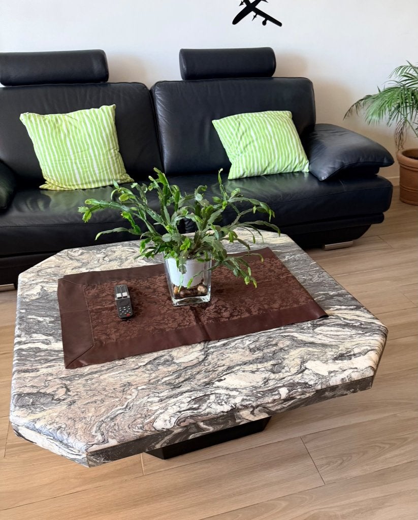 Table basse carrée en marbre – 100  100 cm, Enlèvement ou Envoi, Utilisé
