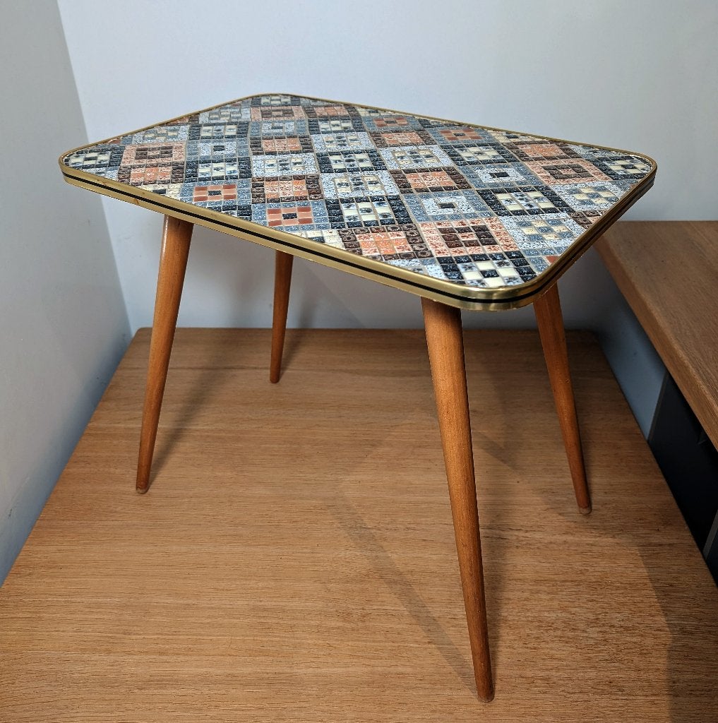 Vintage mozaiek plantentafel - jaren 60, Antiek en Kunst, Ophalen of Verzenden