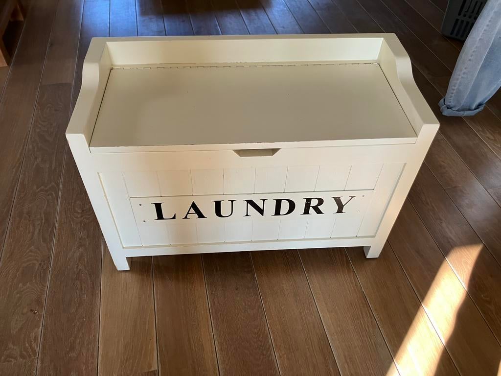 Vintage opbergkoffer ecru 80x60 cm, Maison & Meubles, Accessoires pour la Maison | Coffres, Enlèvement, Comme neuf, Autres essences de bois