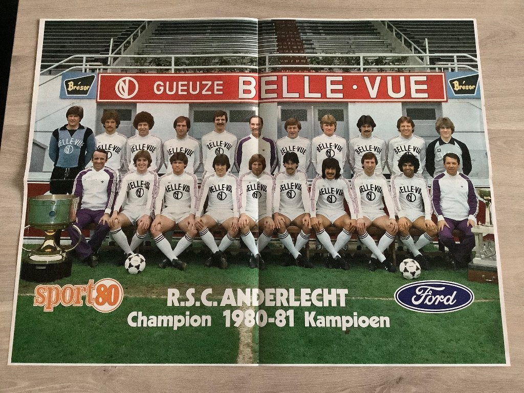 Poster Anderlecht Kampioen 1980-1981, Verzamelen, Ophalen of Verzenden, Zo goed als nieuw, Poster, Plaatje of Sticker