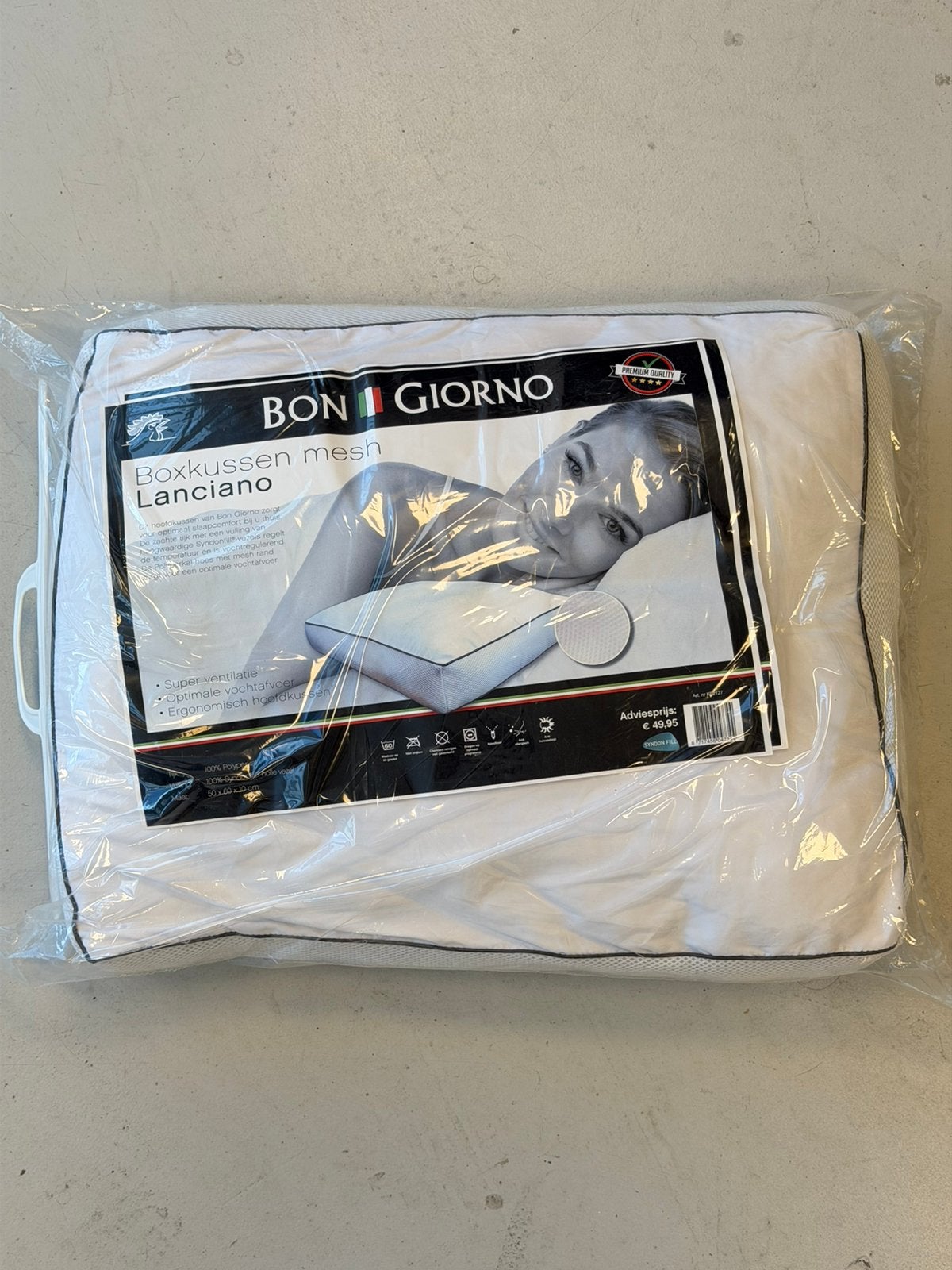 Bon Giorno Lanciano Boxkussen Mesh 50x60 cm – Nieuw kussen, Wit, Nieuw, Ophalen of Verzenden, Polyester