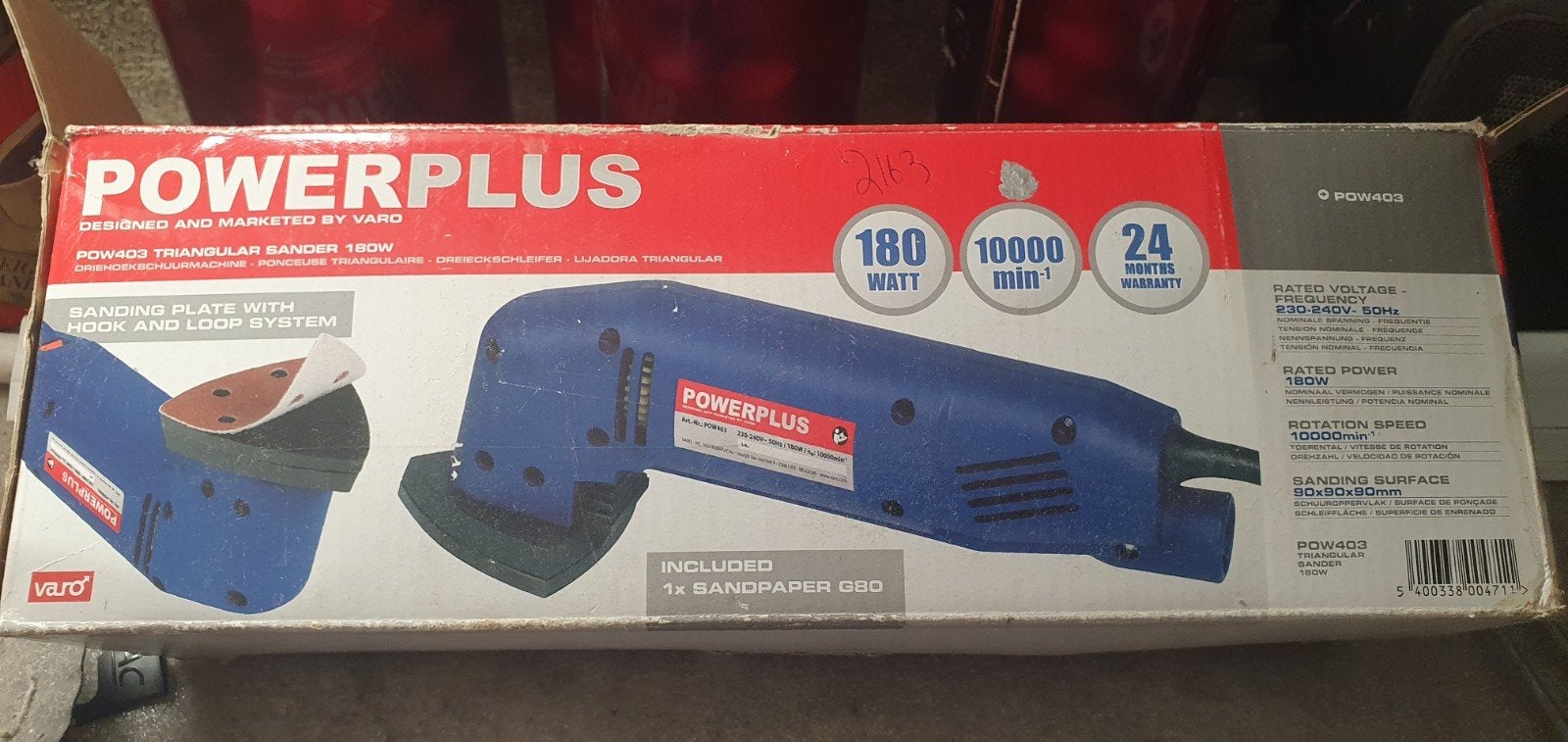 Ponceuse triangulaire Powerplus, Enlèvement