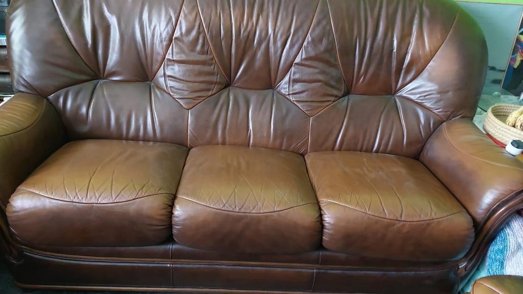 Driezits bank + 2 relaxzetels, Huis en Inrichting, Ophalen