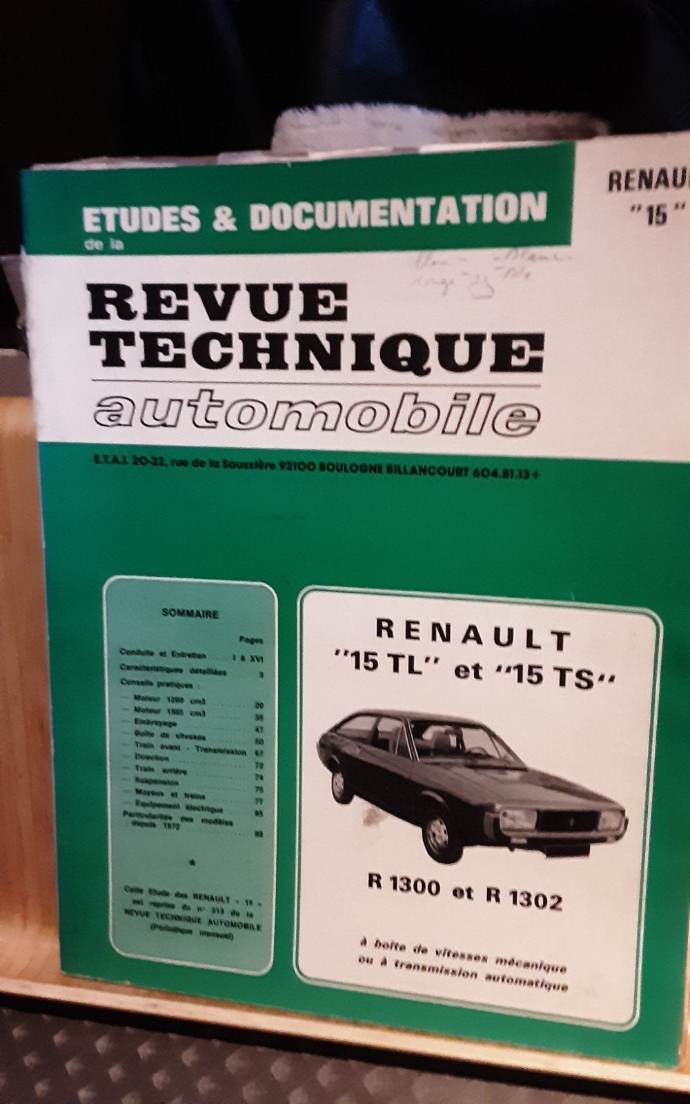 Renault 15 rta, Livres, Enlèvement ou Envoi, Renault