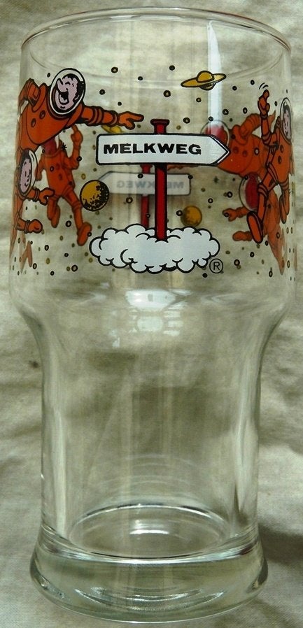 Melk Glas, Suske & Wiske - Lambik Melkweg, 25cl, AH, 1987., Verzamelen, Ophalen of Verzenden, Suske en Wiske, Gebruikt, Gebruiksvoorwerp