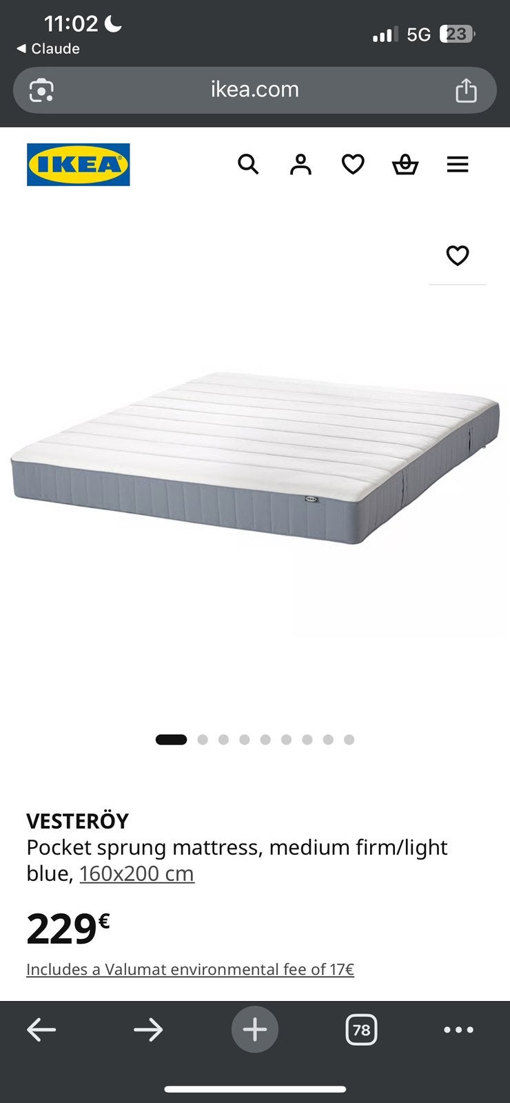 matras 160x200 – Ophalen vóór 14/09, Maison & Meubles, Matelas, Enlèvement, Utilisé, 200 cm