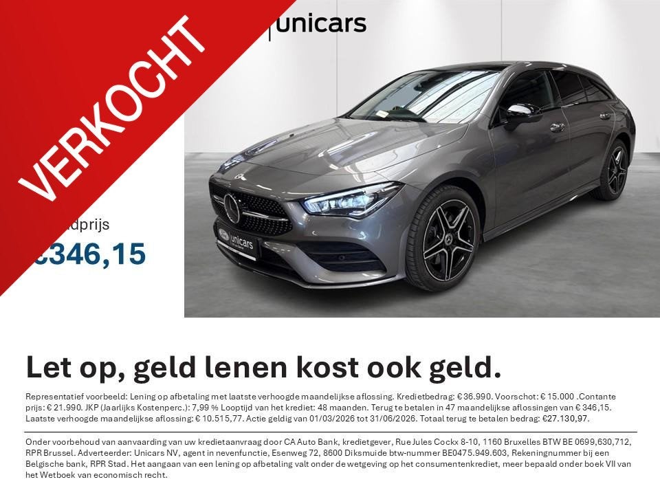 Mercedes-Benz CLA Shooting Brake CLA 250 e AMG Line Pano - M, Auto's, Mercedes-Benz, CLA, Stof, Gebruikt, 4 cilinders