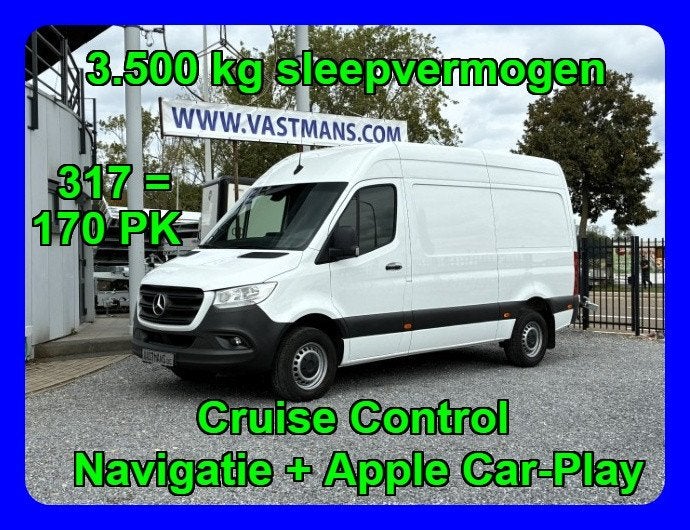 Mercedes-Benz Sprinter 317 40495€+TVA / Attelage 3500kg L2H2, Autos, Achat, Euro 6, Entreprise, 3 places
