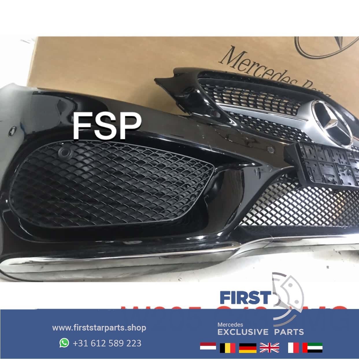 W205 C205 Mercedes C Klasse AMG VOORBUMPER + DIAMANT GRIL OR, Gebruikt, -, Voor, Ophalen of Verzenden