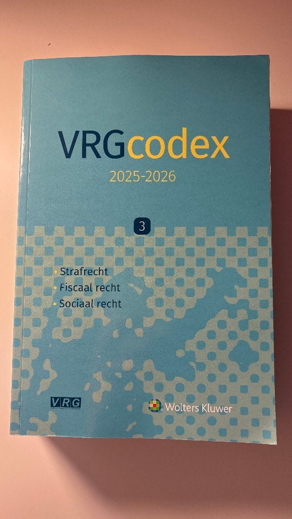 VRG codex 3 25-26, Envoi, Neuf, Enseignement supérieur professionnel, Wolters Kluwer