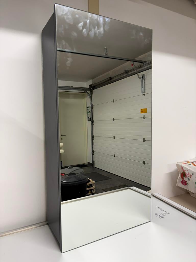 Meuble de salle de bain avec miroir gris., Armoire à miroir, Moins de 25 cm, Moins de 100 cm, Enlèvement