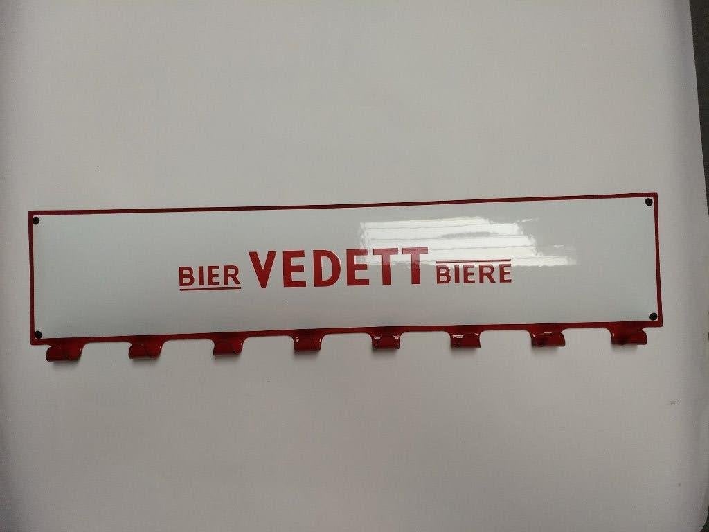 Vedett - emaille kapstok - nooit gebruikt, Ophalen of Verzenden, Nieuw, Reclamebord, Plaat of Schild, Overige merken