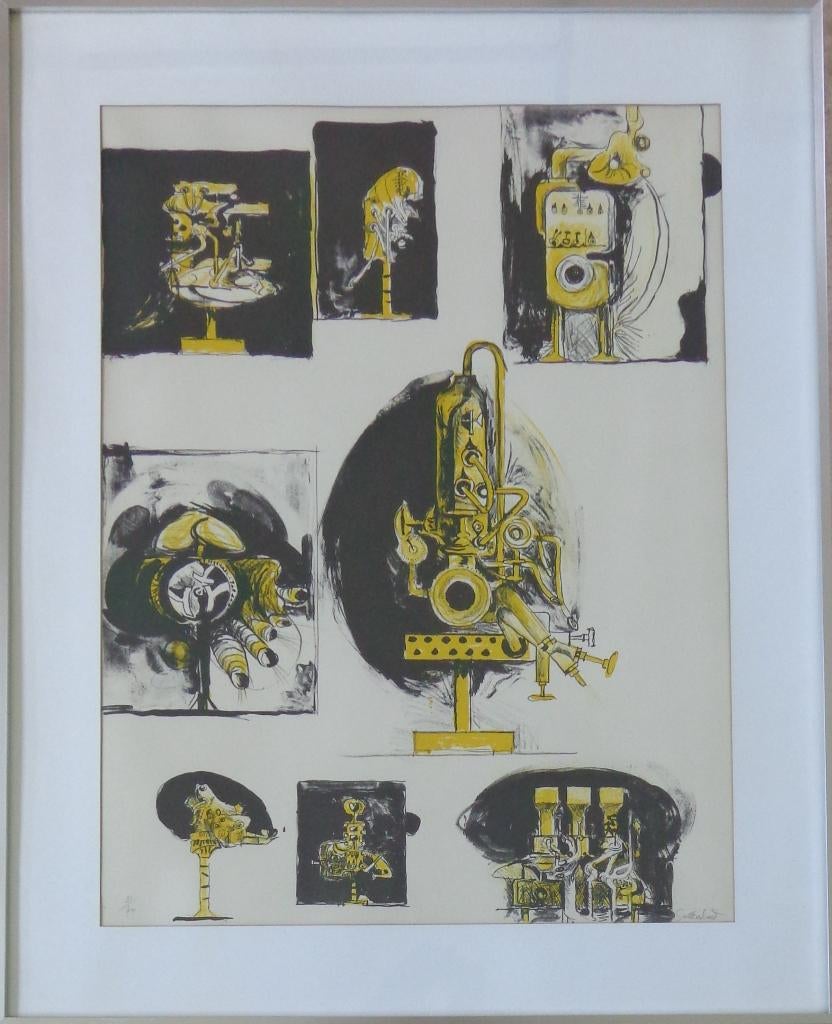 GRAHAM SUTHERLAND / MACHINES AND FORMS / KLEURLITHO 81x65cm, Ophalen
