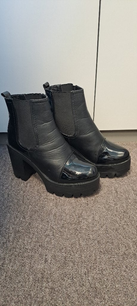 Bottines Bi-Matières Noir Super Me 40, Comme neuf, Boots et Botinnes, Noir, Envoi