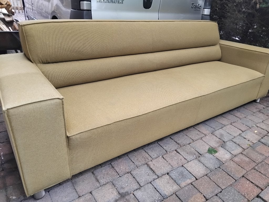 zetel 3 zit olijfgroen 265 cm, Huis en Inrichting, Ophalen, Gebruikt, Stof