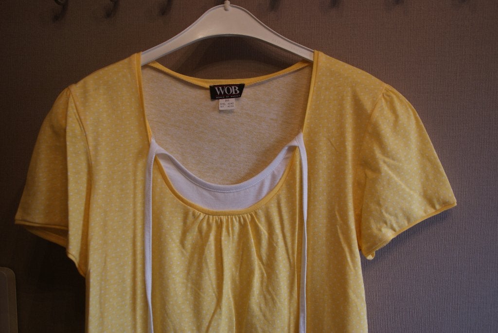 Gele Dames Top met Witte Stippen maat 42/44, Kleding | Dames, Geel, Maat 42/44 (L), Nieuw, Ophalen of Verzenden