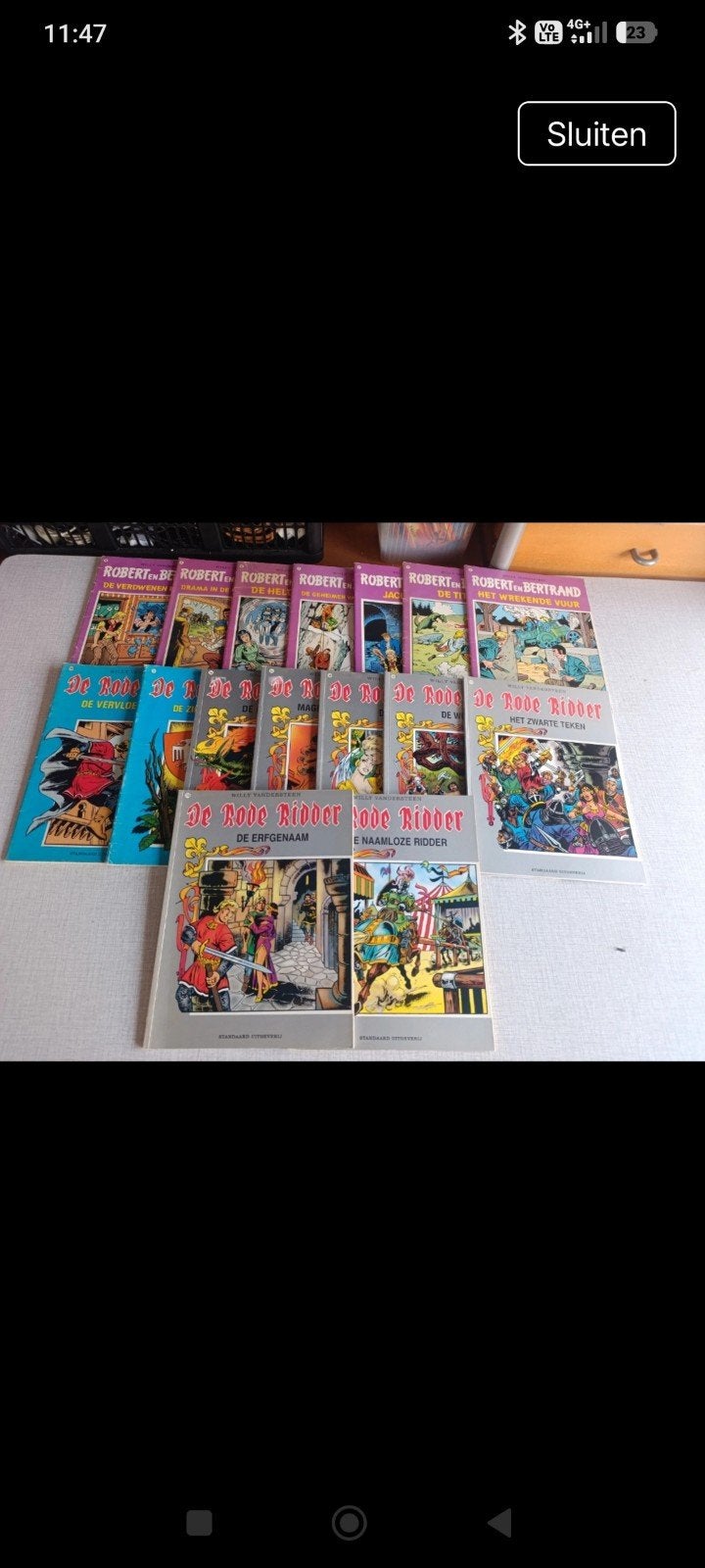 vintage strips Robert en Bertrand/De rode ridder, Ophalen of Verzenden
