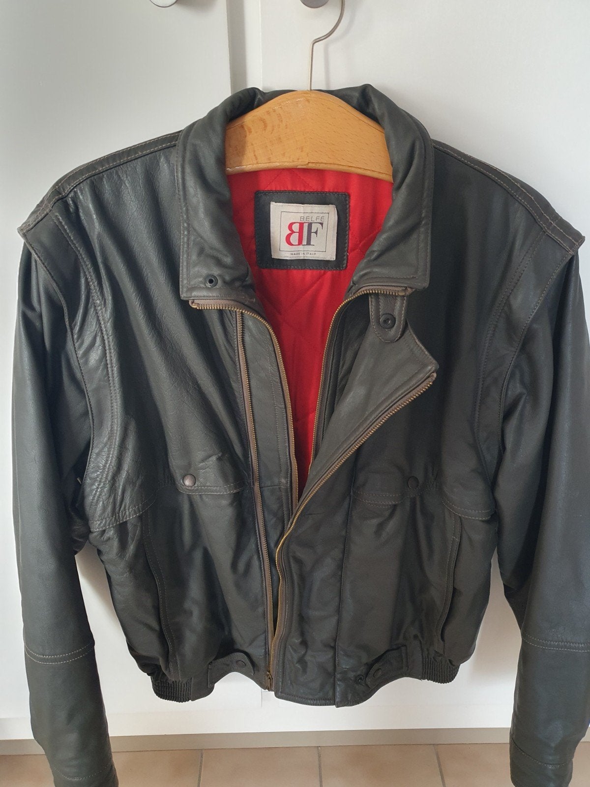 Lederen herenvest, Ophalen, Maat 48/50 (M), Bruin
