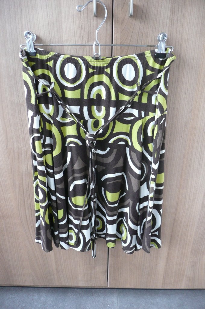 Groen bruin geprinte rok (K708), Kleding | Dames, Bruin, Maat 42/44 (L), Ophalen of Verzenden, Zo goed als nieuw