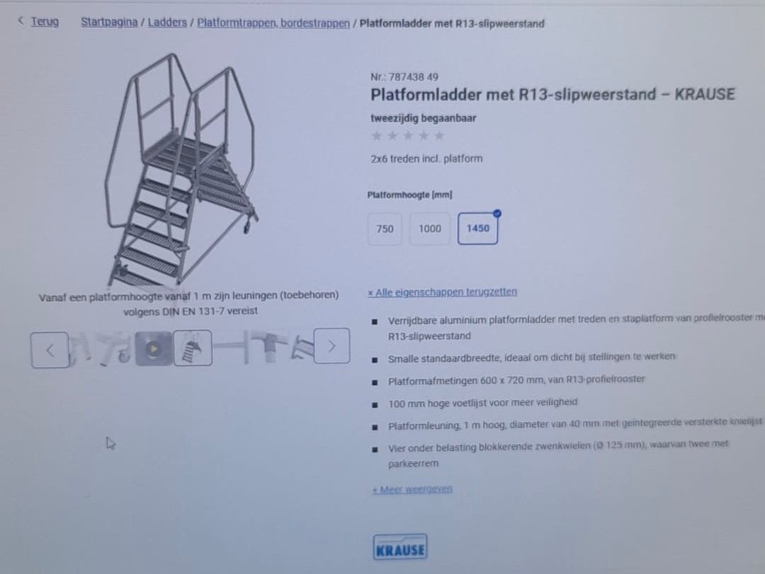 Platformladder Krause, Bricolage & Construction, Échafaudages, Enlèvement, Comme neuf