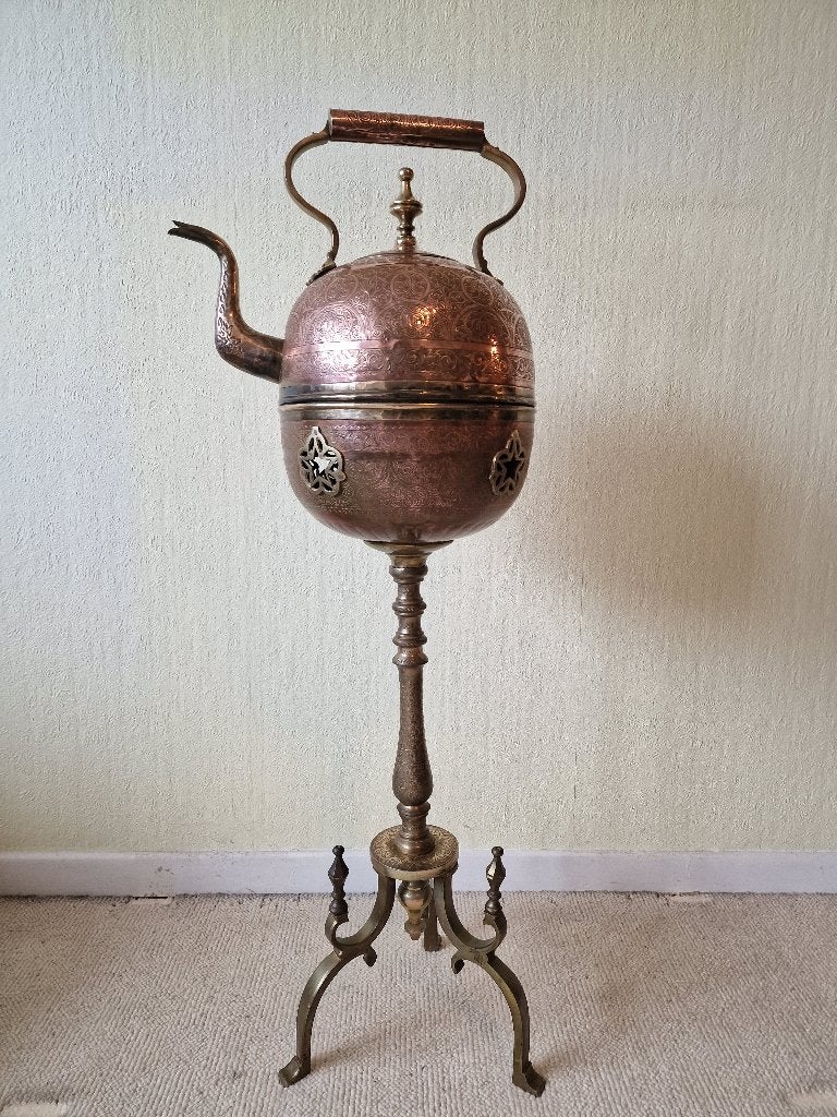 Bouilloire marocaine antique en cuivre et laiton, Antiquités & Art, Enlèvement, Cuivre
