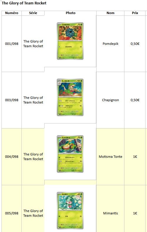 Cartes Pokémon Glory of the Team Rocket (japonaises), Enlèvement, Comme neuf, Plusieurs cartes