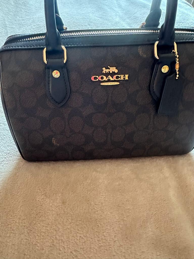 Handtas coach rowan satchel bag in signature canvas, Ophalen, Zo goed als nieuw, Handtas
