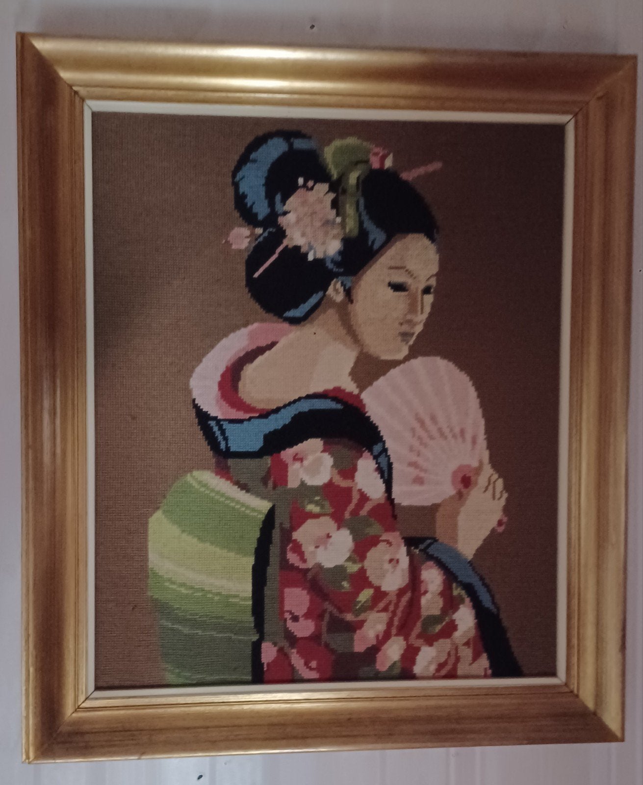 Vintage borduurwerk., Antiek en Kunst, Kunst | Schilderijen | Modern, Ophalen
