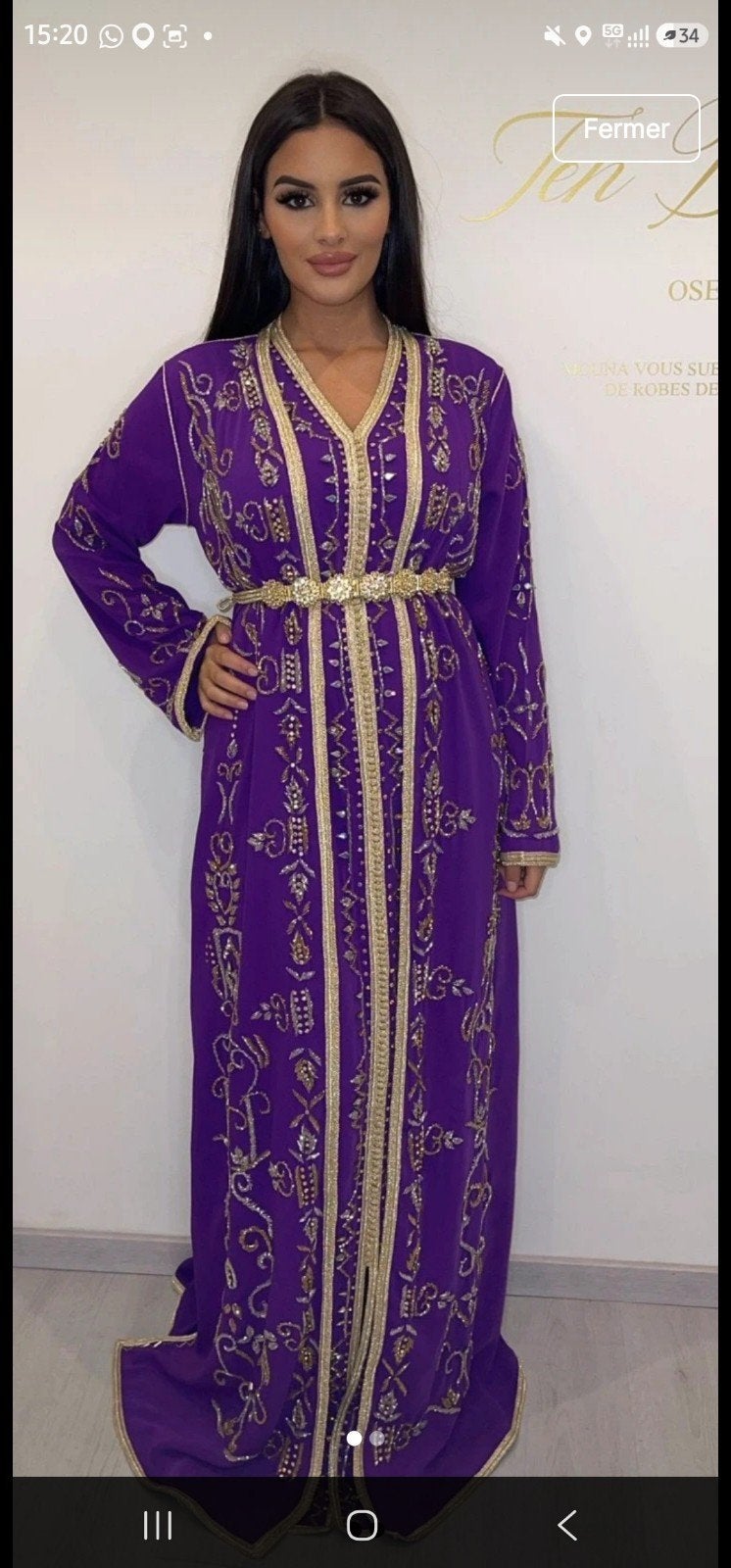takchita 2 pieces mauve, Kleding | Dames, Gelegenheidskleding, Tendress mouna, Gedragen, Paars