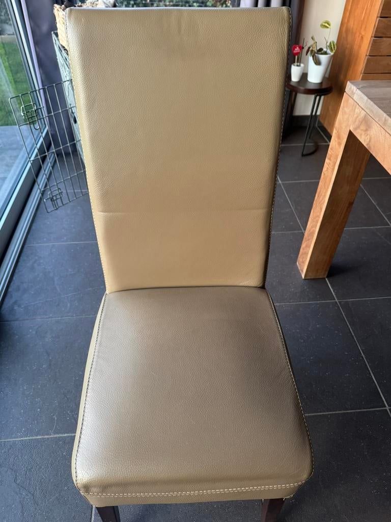 Lederen licht bruine eetkamerstoelen, Ophalen, Overige kleuren, Leer, Vijf, Zes of meer stoelen