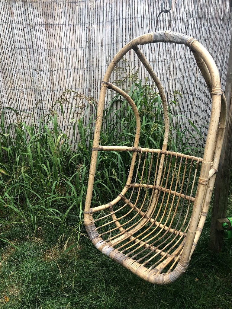 Rotan hangstoel, Ophalen, Gebruikt, Eenpersoons, Binnen