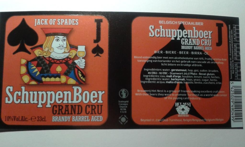 Bieretiket Schuppenboer "Grand Cru", Ophalen of Verzenden, Nieuw