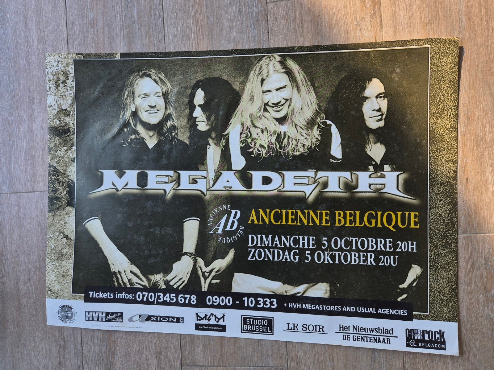 Concert poster Megadeth AB, Ophalen of Verzenden, Zo goed als nieuw, Muziek