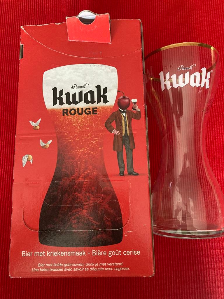 Verre à bière, Kwak Rouge, Enlèvement, Comme neuf, Verre ou Verres