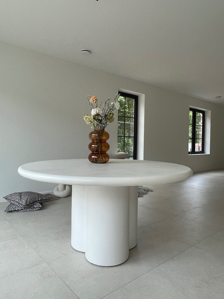 Ronde eettafel wit, Huis en Inrichting, Ophalen, Overige materialen, Rond, Zo goed als nieuw