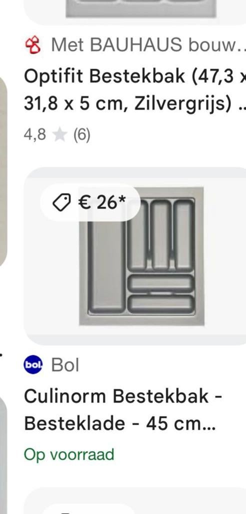 Optifit bestekbak, Huis en Inrichting, Ophalen, Nieuw, Kunststof