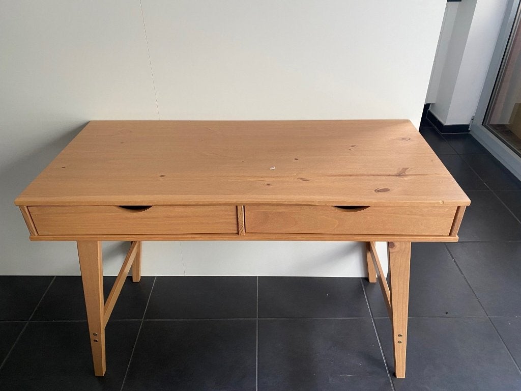 bureau met 2 lades, Ophalen, Demontabel, Scandinavisch, Bruin