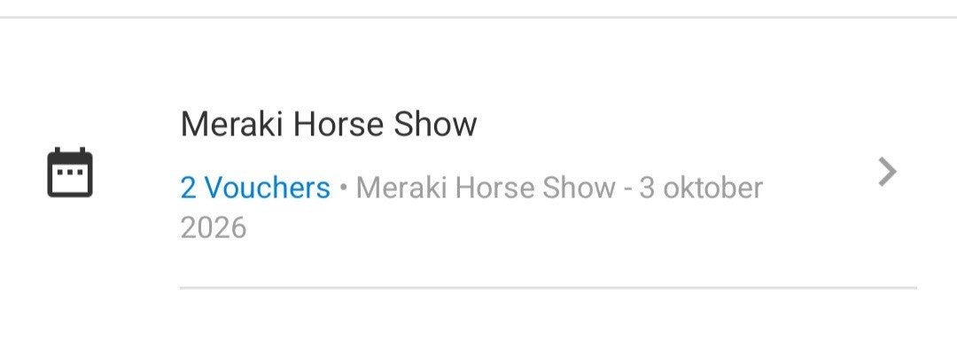2 vouchers Meraki show Arena ringside Brugge