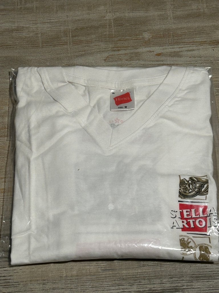Stella Artois T-shirt in het wit , Maat XL, Verzamelen, Biermerken, Ophalen, Nieuw, Kleding, Stella Artois