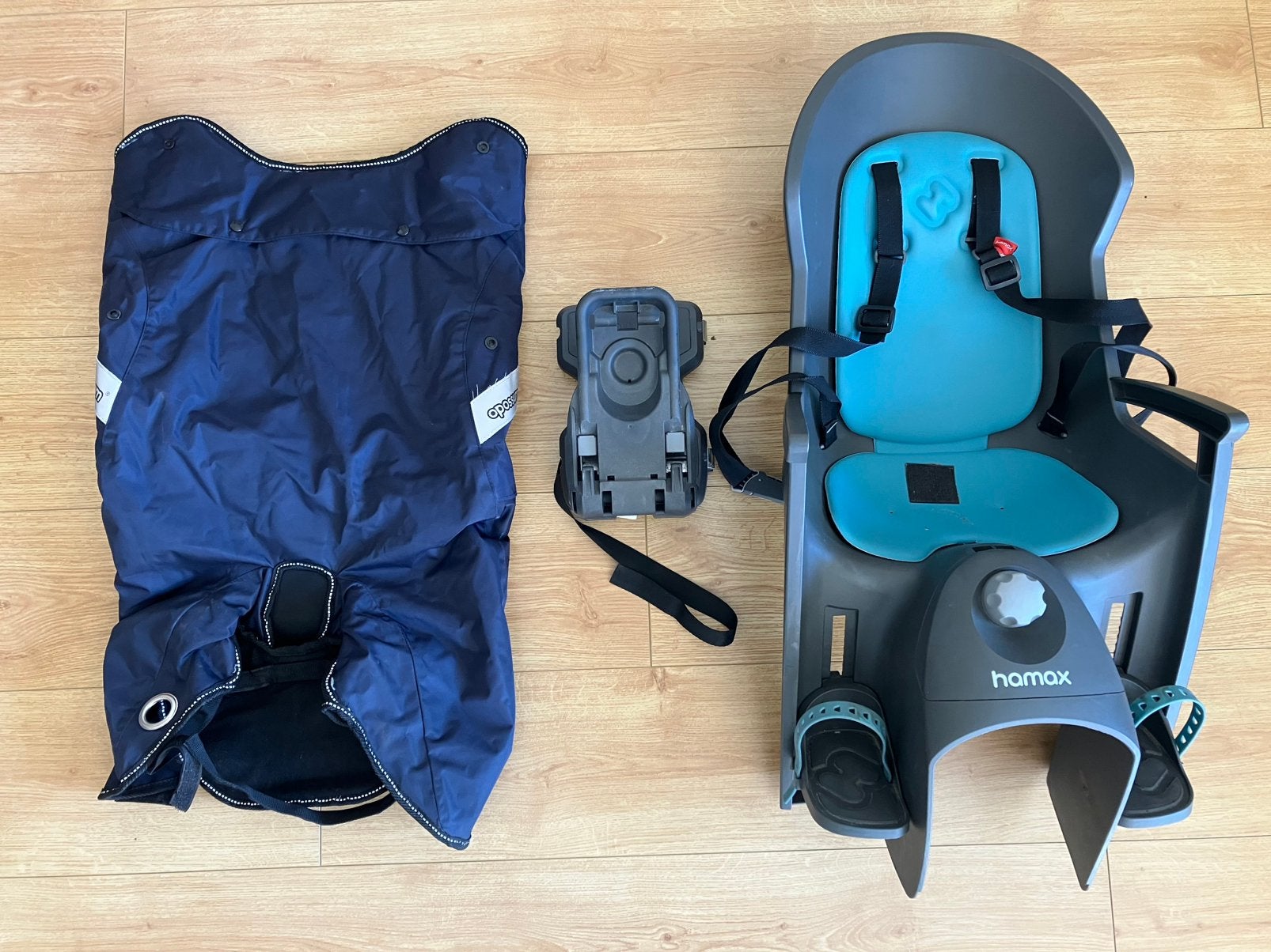 Porte-bébé vélo HAMAX Chill + housse TUCANO URBANO Opossum, Enlèvement, Utilisé, 15 à 25 kg, Siège arrière