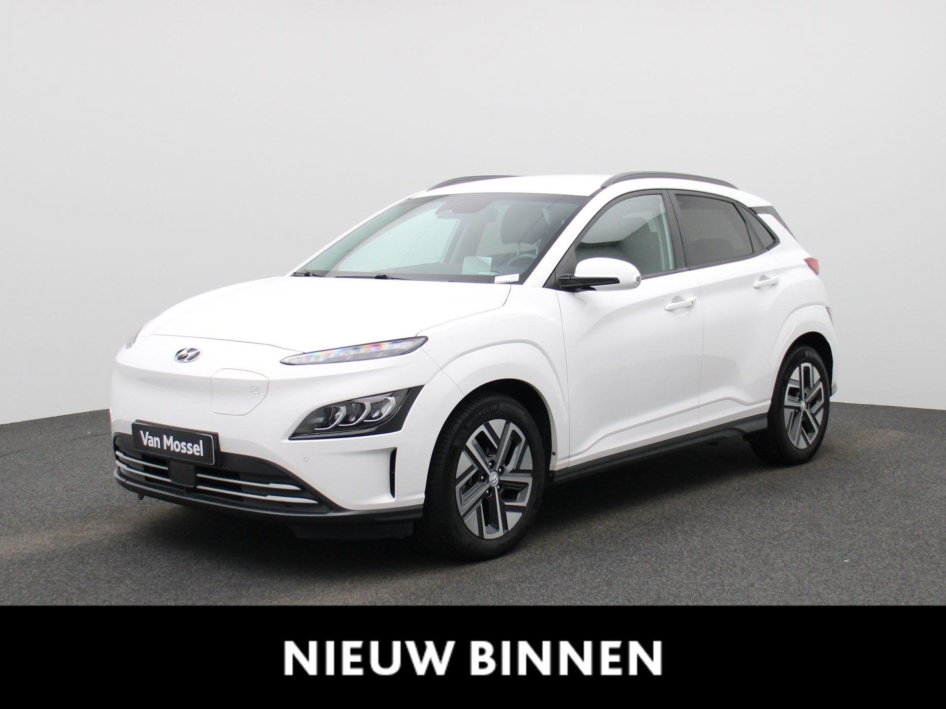 Hyundai Kona Electric Sky 64kWh, Auto's, Hyundai, Stof, Gebruikt, Wit, 5 zetels